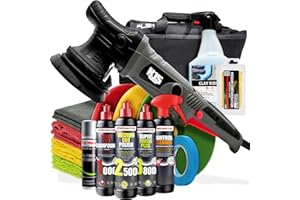 Auto Politur Bundle: PLSH H15 Poliermaschine + Menzerna Polituren 250ml + Garage Freaks Polierpads + ValetPRO Reinigungsknete + ValetPRO Clay Rider 500ml + SONAX Versiegelung + detailmate Mikrofaser