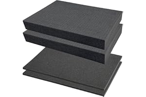 HZNZYHD 4 Square Foam Cube - 2 Sets, 40x30x5CM/40x30x1CM Inserts, Black Cushion Pick and Pluck for Board Game, Tool, and Camera Cases