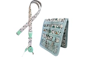 Nurse Life Pack Max 3 | organizador bolsillo + lanyard + extensible | - I love it - | Regalo Enfermera Profesional, Primeros Auxilios, Vendaje (Flores verde)