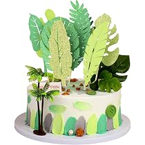Kit Décoration Gâteau Vert 21 Pièces – Feuilles Vertes, 20 Boules Mousse + Bannière Anniversaire, Thème Naturel Nature