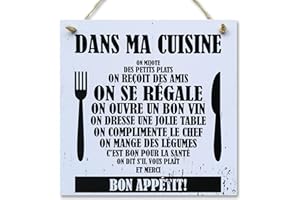 CARISPIBET Dans ma cuisine | enseignes décoratives plaques de décoration de maison décor pour la cuisine 20 x 20 cm