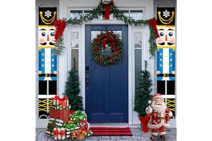 MINICLOSS Pancarta de Navidad Decoración navideña Pareja Decoración Navidad Fondo Banner Decoración Colgante Porche Cartel Navidad Cascanueces Banner Decoración de Navidad Exterior Interior