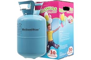 HELIUM STAR HeliumStar Helium Einwegflasche - 200 Liter - bis zu 30 Ballons - Heliumflasche Luftballongas Geburtstag Hochzeit Party