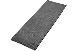 Decomira Alfombra de Baño Antideslizante de Chenilla | Alfombrilla súper Absorbente y Lavable a máquina | para el baño, la Ducha, la bañera o como Alfombra WC | Antracita - 50x150 cm