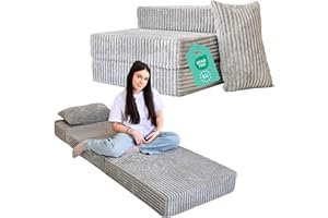 Odolplusz Składany materac premium 70 x 205 x 15 cm | 3-częściowy składany materac ze zdejmowaną poszewką | pianka bardzo gruba 15 cm | składany materac dla gości (szary)