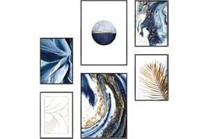 Heimlich - Poster Set - 2 of A3 / 30x42 cm + 4 of A4 / 21x30 cm - Premium Posters - Unframed Prints - Modern Style - Abstract Blue Marble