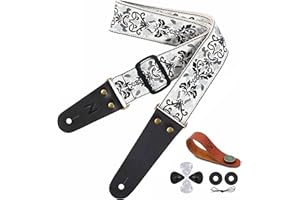 Nefelibata Tracolla per chitarra, cinghie per chitarra con estremità in pelle, bottone della cinghia, serrature della cinghia e plettri per chitarra