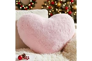 Yhoelata Cuscino Cuore, Rosa Chiaro Cuscino a Forma di Cuore, Peluche Cuore Cuscini Decorativi, Piccolo Cuscini per Divano, Cuscini Bambini Cuscino Letto, 25 * 35cm
