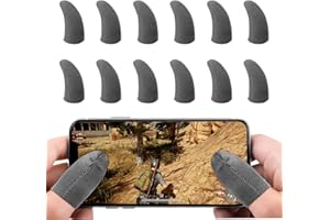 DLseego PUBG Mobile Game Controller Finger Sleeve Sets [12 Pack], Glattes Dünnes Atmungsaktiv Anti-Sweat-Empfindliche Voll Touch Screen-Joystick-Finger Set für Knives Out/Rules of Survival