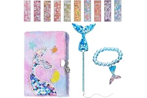 DERJDISF Diario de Niña - Regalo Original para Niñas de Años, Conjunto de Diario Secreto con Candado y Bolígrafo de Sirena