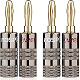 12 Stück Bananenstecker 4mm - Vergoldete Lautsprecherstecker 32A Für HiFi-Anlagen