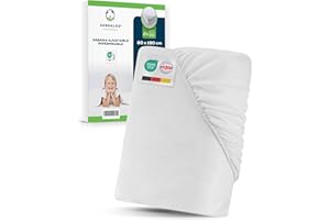 Sensalou Protector de Colchón Impermeable 80 x 180 cm Paquete de 2 – Sábana Bajera Ajustable Antialérgica y Transpirable, para Niños y Jóvenes, Lavable A 95 °C, Protección Incontinencia y Sudor