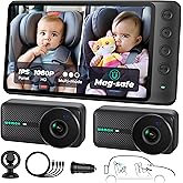 WEMOH Dual Magnetic Baby Car Camera for Two Kids, 1080P IPS Screen with Magnetic Mount, 3 Modes (Zoom/Mirror/Split), Auto Nig