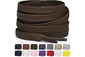 Miscly Lacets Plats en Coton Ciré pour Bottes, Baskets et Chaussures - Disponibles en Plusieurs Longueurs et Couleurs