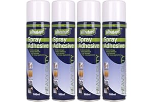 GET GOODS 4 x 500ml Tin Heavy Duty Carpet Fabric Foam Craft Spray Mount Adhesive Multi-Purpose Glue