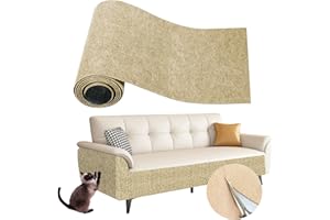 Taimimy Tappetino Antigraffio Autoadesivo per Gatti 40 x 200 cm Rifilabile fai da te, Tiragraffi Per Gatti, Proteggi Divano Gatti Graff per Proteggere Tappeti Divani Mobili(Cachi)