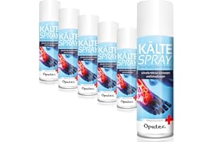 6 x 400ml Oputec Spray froid Sport : Spray de premiers secours en cas de blessures sportives, de douleurs et d'enflures (classique) - Spray réfrigérant médical pour chaque kit de premiers secours