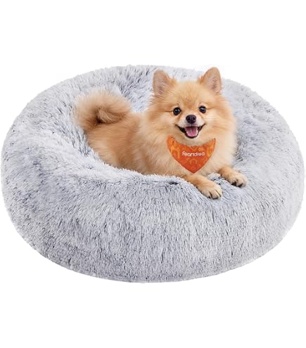 HANHAN DONUT Katzen- & Hundebett – Orthopädische Höhle Mit Rutschfester Unterseite, Waschbar, Größen S (50x43 Cm) & M (60x50 Cm)