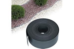 NAIZY Bordatura per Prato 20m Bordatura per Prato Rotolo di Plastica PP Bordatura per Giardino Flessibile Protezione UV e Resistenza agli Agenti Atmosferici Nastro per Bordatura del Bordo, Antracite