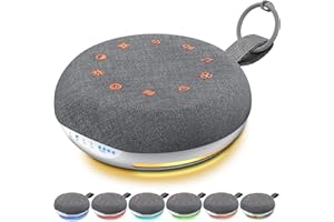 FUNYKICH Máquina de Ruido Blanco, Sonido Blanco Bebe con 40 Sonidos Calmantes para Dormir, Máquina de Ruido con Luz Nocturna 7 Colores Temporizador para Niños y Adultos