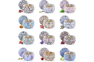 Obisesio Set Candele Profumate Regalo – 12 Candele Naturali in Cera di Soia – Candele Rilassanti Aromaterapia, Candela Profumata Regalo, Candele Profumate Piccole per Atmosfere Rilassanti