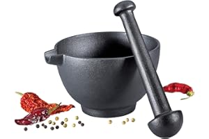 Zassenhaus Mortar XL Diameter 15.5 cm Cast Iron, Black, 17 x 20 x 10.5 cm