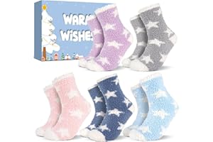 URECOVER Christmas Gifts for Women Fluffy Socks: Fluffy Socks Womens 4-7 Warm Thick Winter Fleece Bed Cosy Fuzzy Socks, Unusual Present Xmas Gifts for Teenage Girls Mum Her Christmas Stocking Fillers Women