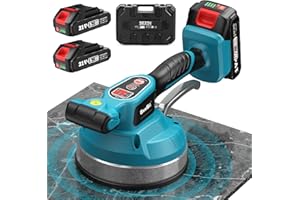 Seesii KP-160B Ventouse Vibrante Carrelage Sans Fil - Machine de Nivellement avec 2x2000mAh Batteries, Ventouse de 160mm, 12 Vitesses Réglables, pour Professionnels et Bricoleurs