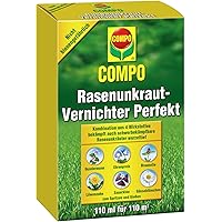 COMPO Rasen Unkrautvernichter Perfekt, Vernichtung von schwerbekämpfbaren Unkräutern, Konzentrat, 110 ml (110m²)