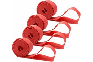 FAMEX RIDE 4Pcs Premium PVC Bike Tire Rim Tape, Bicycle Inner Tube Protection Pad, Mountain Bike Tire Liner RED 700C (29")