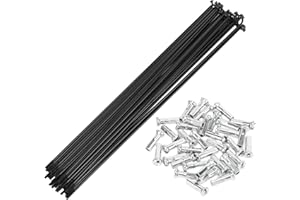 Motoforti Universal Bicycle Spokes Bike Wheel Spokes 14G Carbon Steel Black 1 Set