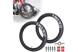RUTU 2.50/2.75-17 Inner Tubes with TR4 Straight Valve Stem 70/100-17 Tyre for Coolster TaoTao 110cc 125cc 140cc Dirt Bikes Moped Scooters - 2Pack