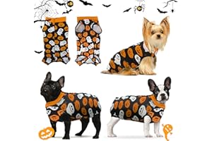 Hipet Erholungsanzug für Hunde Katzen nach der Operation, männlich/weiblich, verhindert Lecken, Bauchwunden, Spay oder Hautkrankheiten, E-Halsband-Alternative für Haustiere (M, Halloween)