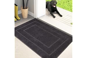 PURRUGS Dirt Trapper Door Mat 50 x 80 cm, Non-Slip/Skid Machine Washable Entryway Rug, Dog Door Mat, Super Absorbent Welcome mat for Muddy Wet Shoes and Paws