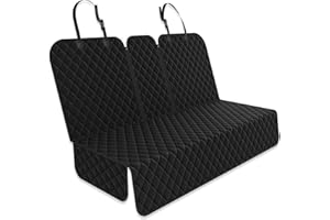 Yonktoo Dog Car Seat Cover | Waterproof, Non-Slip, Scratch-Proof & Easy-to-Clean Protector for 60/40 Split Bench Seats in Cars & SUVs, Black, Standard - 52" W