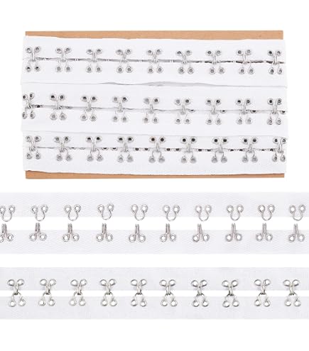 Ruban Avec Attache Agrafe Coton 3cm - Noir Ou Blanc Pour Corsets, Lingerie, Robes De Mariée