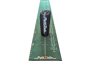 Putt2Win Golf Practice Putting Mat a Quality Technical Training Mat Putting Aid Designed in the UK Includes a Putting Mirror & Target Ghost Hole A Great Golf Gift.