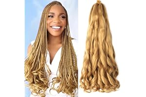 ALALEIBABY 22 inch French Curly Braiding Hair 8 Pack Loose Wavy Spiral Curl Braids Crochet Hair Deep Wave Synthetic Extensions Pre Stretched Bouncy Braiding Hair (deep 22 inch, 27#)