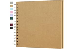 Yopih Album Fotografico Fatto a Mano Con Copertina Rigida Kraft da 20,5 x 20,5 cm, 40 Pagine - Ideale per Anniversari di Matrimonio, Ricordi di Famiglia e Progetti di Scrapbooking Creativi