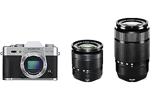 Fujifilm X-T10 Appareil Photo Hybride Ecran LCD 3" (7,62 cm) 16,3 Mpix Kit Boîtier Argent + Objectifs XC 16-50 mm + XC 50-230 mm