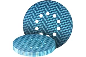 GZKTY 20 Piezas Discos Lija 225mm | Grano P120 | Discos Pulidora 225mm 10 Agujeros | Papel Lija Para Lijadora Jirafa, Lijadora de pared, Lijadora de Paredes y Techos