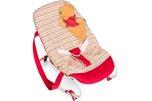 Hauck / Transat Rocky de Disney / Fonction Basculement / Dossier Réglable, Harnais 3 points, Boucle de Transport / de la naissance à 9 kg / inversable, Pooh Spring Brights Red (Rouge)
