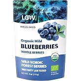LOOV Wild Organic Dried Blueberries, No Added Sugar, No Added Oil, 4 Oz, Freeze Dried Wild Blueberries from Nordic Forests, 1