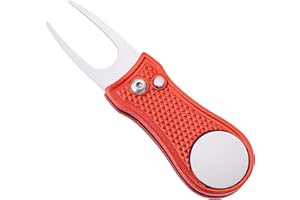 Mile High Life All Metal Foldable Golf Divot Tool with Pop-up Button & Magnetic Ball Marker (Multi-Colors/Shape)