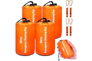 Emergency Sleeping Bag Survival Bag, Cymuber Portable Waterproof Thermal Bivy Sacks Tac Bivvy Bags,Camping Mylar Sleeping Bag Survival Gear Emergency Blankets Survival Shelter