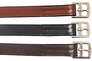 ExionPro Pre-Stretched Leather for English Saddle | Dressage Leather Stirrups for Daily Use | Black, Choco Brown and Reddish Brown | Sizes - 120 cm/ 135 cm/ 145 cm/ 155 cm