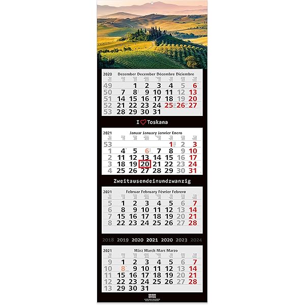 Calendrier Trior 2023 4 Month Wall Calendar 2021 Toscana Large Format 33 X 90 Cm With Attractive  Toscana Image Motif : Amazon.co.uk: Stationery & Office Supplies