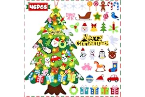 HmiL-U Felt Christmas Trees, Kids DIY Christmas Trees with 46pcs Detachable Ornaments,Christmas & New Year Door Wall Hanging Decorations,2023 New Christmas Tree Set for Kids