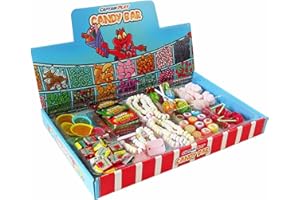 ‎CAPTAIN PLAY CAPTAIN PLAY Retro Süßigkeiten Candy Bar, 90 Teile einzeln verpackt, Retro Box mit 9 Sorten ohne Schokolade, 490g besonderer Süßigkeiten Mix