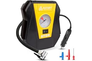 Autofy Atom 1 Year Warranty Car Tyre Inflator 100PSi Rapid Mini Portable Air Compressor Pump (4 Meters Long Wire 12V DC)